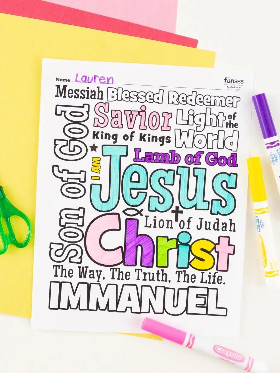 Names of Jesus Sunday School Lesson Ideas step 6