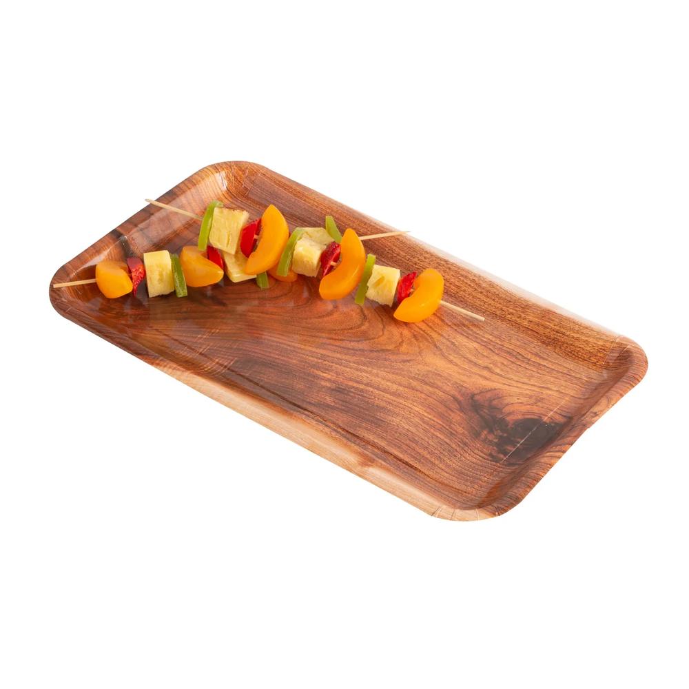 3 Pc 18 Faux Wood Plank Paper Serving Trays