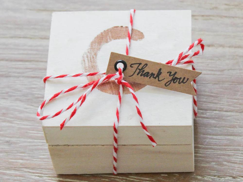 Handstamped Wood Favor Box for Mini Pie Favors step 4 part 2