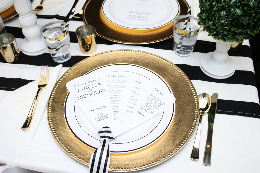 Preppy Wedding Inspiration - Black, White, Gold and Green