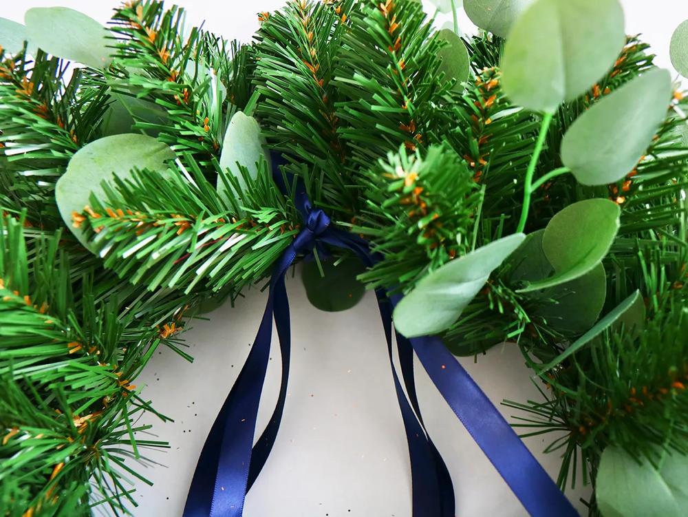 Navy & Copper Poinsettia Wreath Idea step 8 part 2