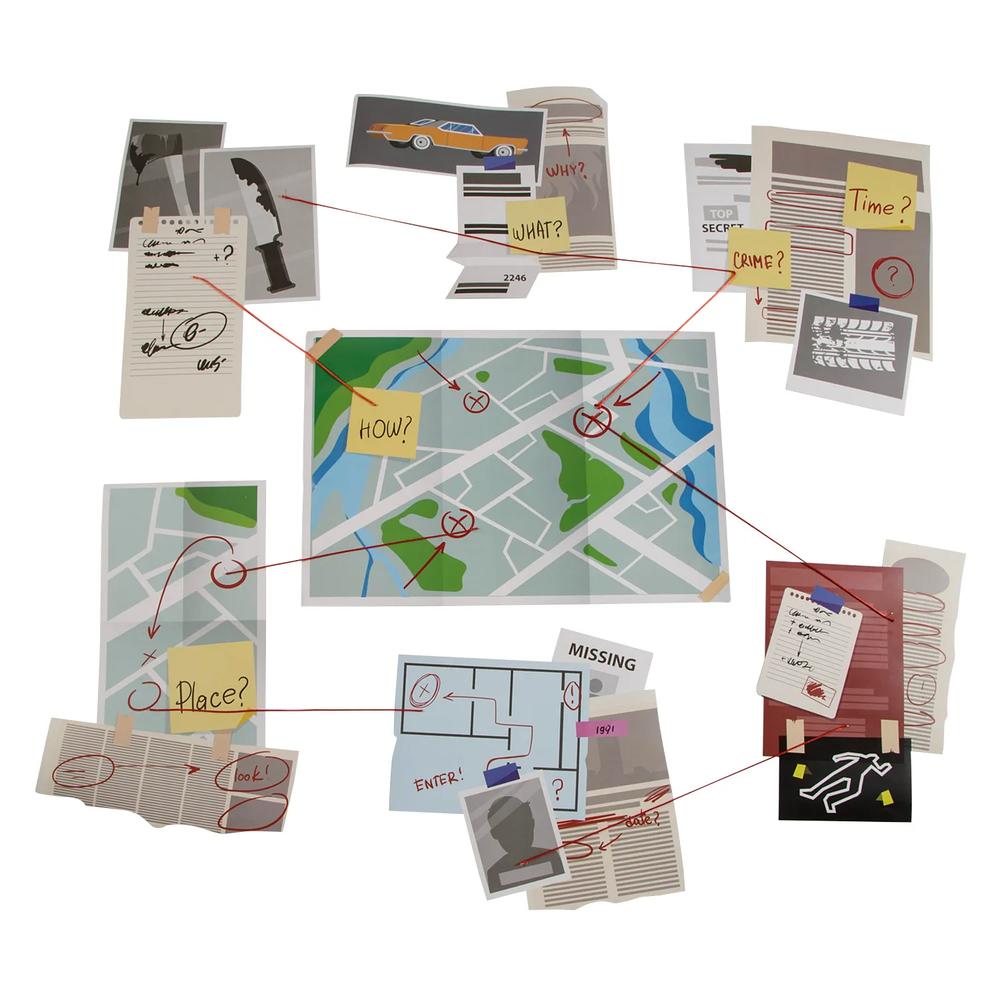 23 x 16 Mystery Detective Party Clue Board Cardstock Wall Cutouts  8 Pc