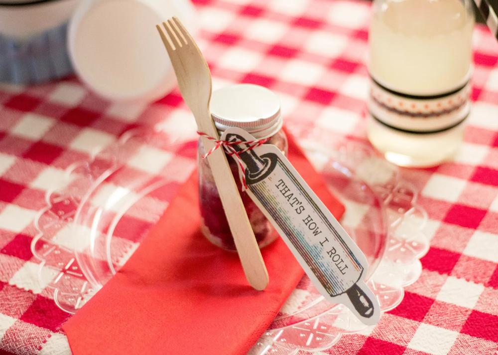 mini mason jar favors berry cobbler kitchen themed bridal shower