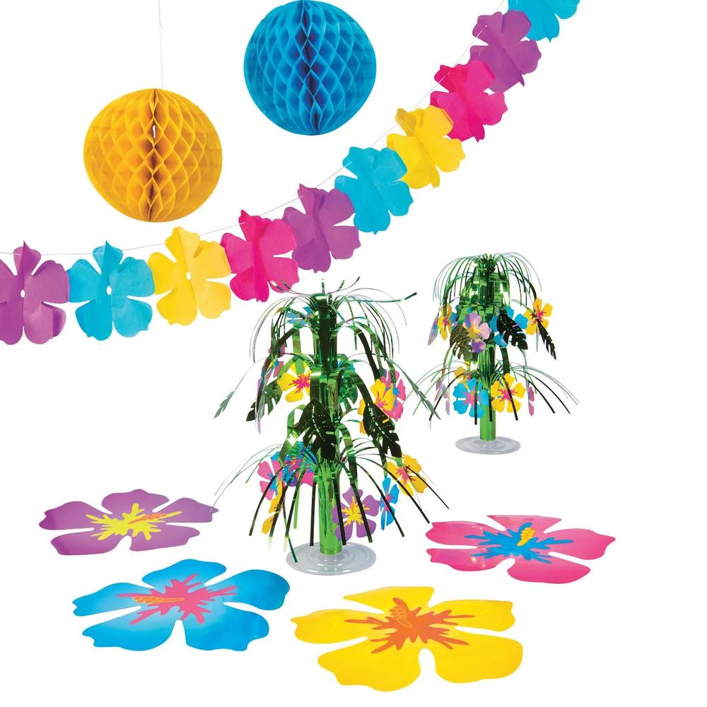 9 Pc Hibiscus Party Decorating Kit