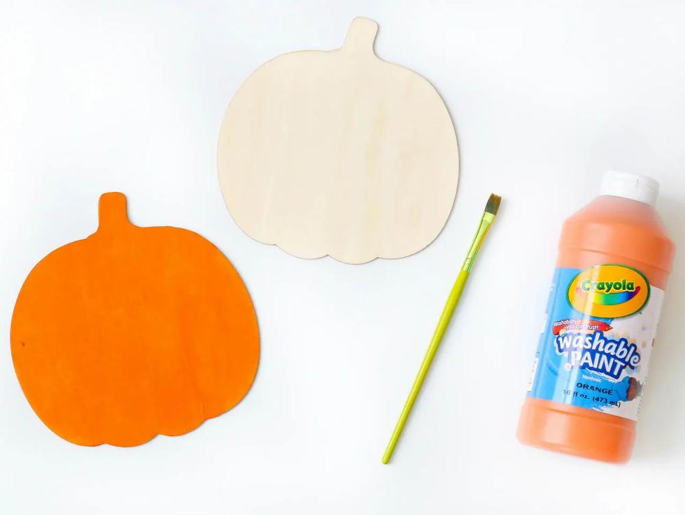 5 Little Pumpkins Wooden Puppets Craft & Fingerplay step 1