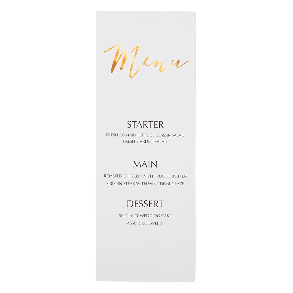 25 Pc 10 Personalized Gold Foil Menu Cards