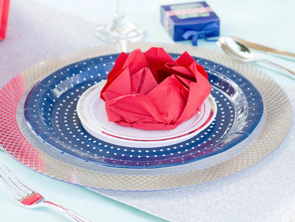 Lotus Flower Origami Folded Dinner Napkins step 6
