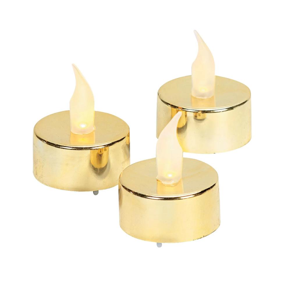 12 Pc  Gold BatteryOperated Tea Light Candles