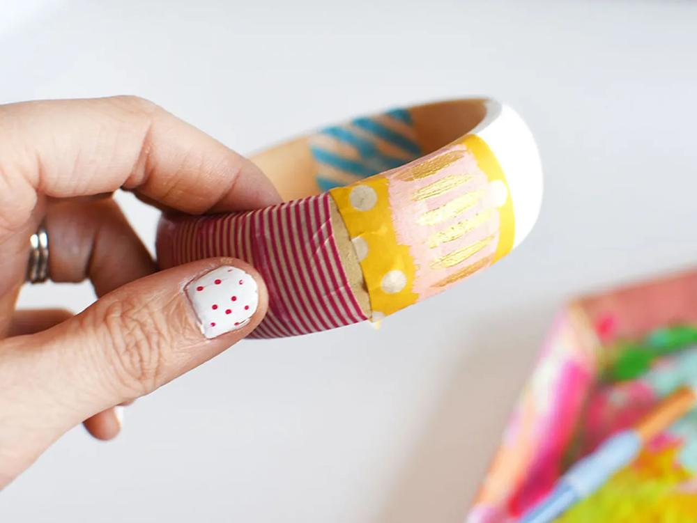 DIY Washi Tape Wooden Bangle step 2