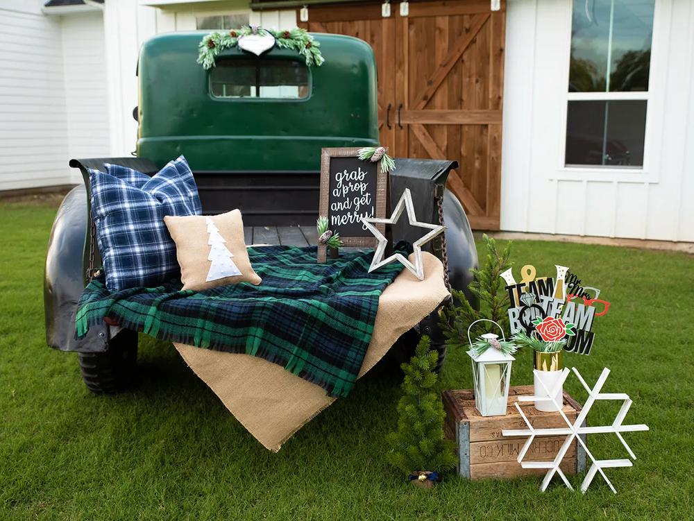 How To Style A Vintage Truck As A Wedding Photo Booth step 5