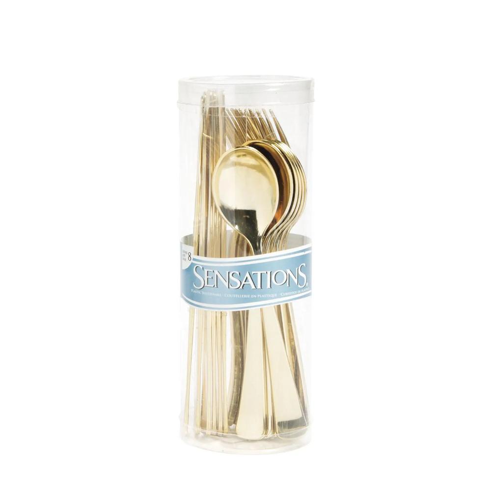 24 Pc Premium Metallic Plastic Cutlery