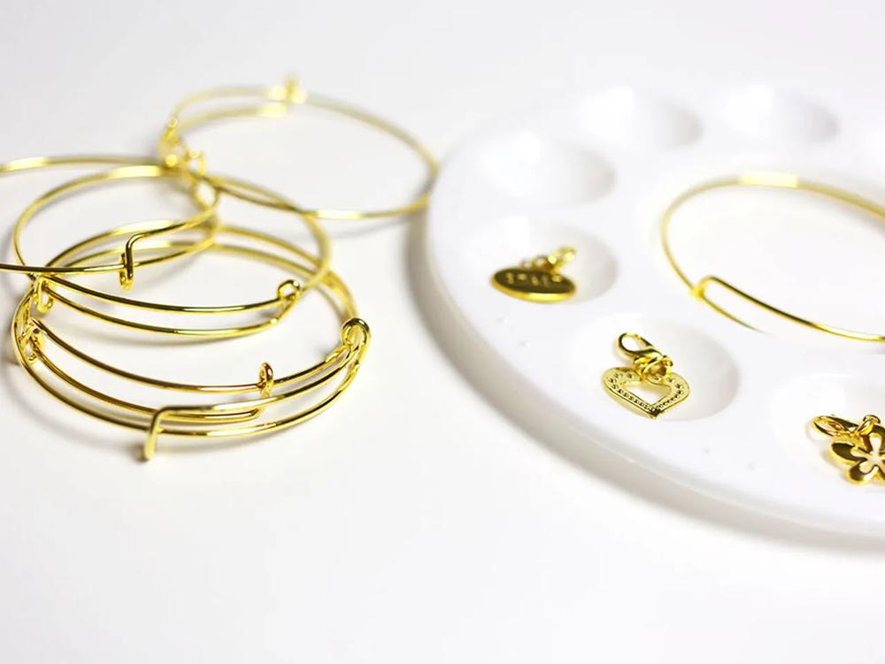 Gold Charm Bracelet Bridal Shower Favors step 2