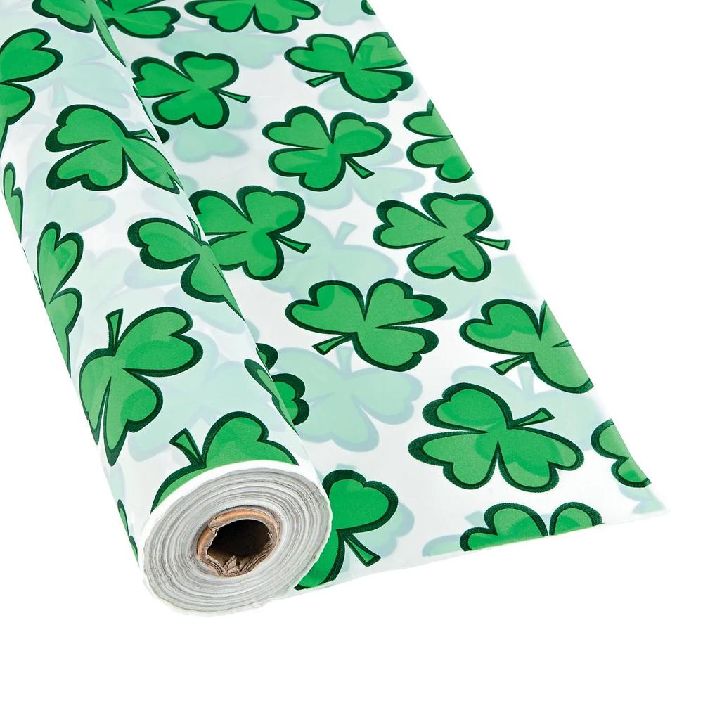 St Patricks Plastic Tablecloth Roll 40x100 ft