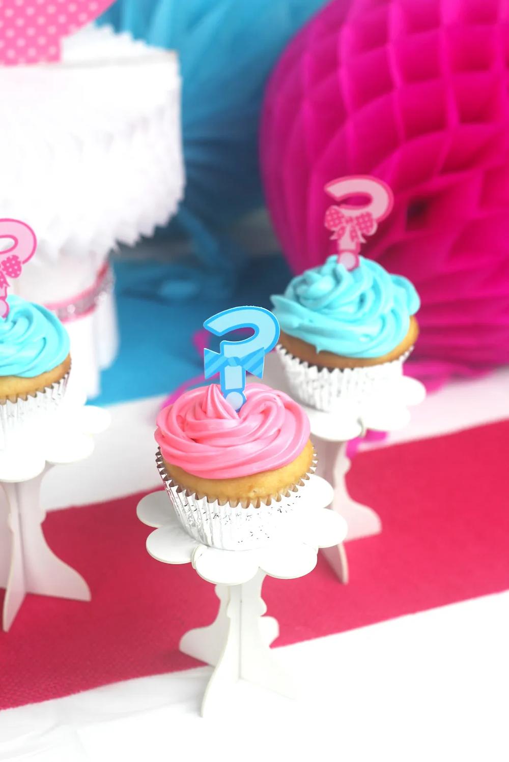 Gender Reveal Baby Shower Cupcakes