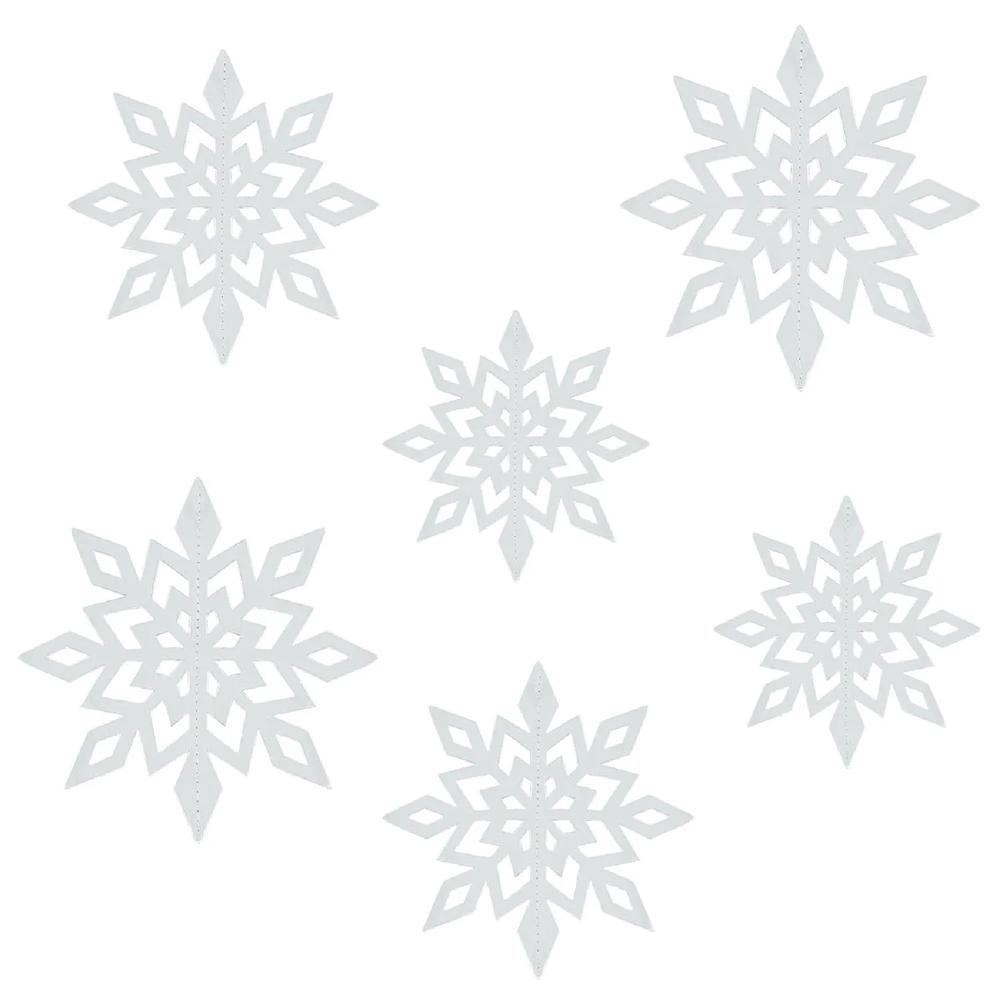 Wrapables 3D Hanging Snowflake Decorations Set of 12 Silver