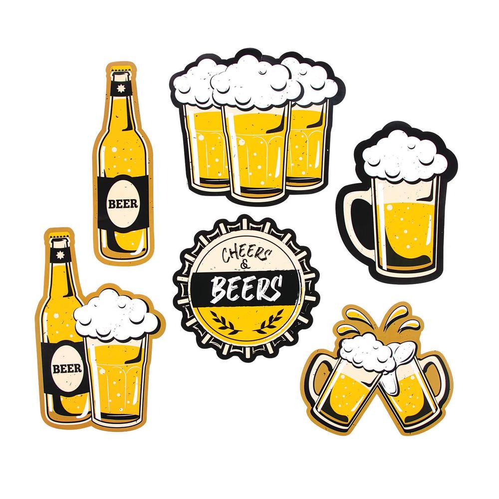 6 Pc Beer Wall Cutouts 1016