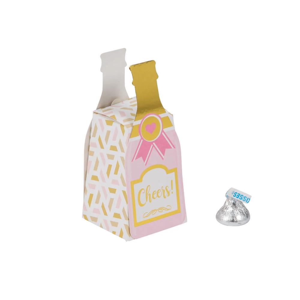 24 Pc 4 Pink Champagne Bottle Favor Boxes