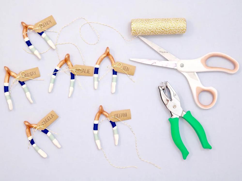 DIY Clay Wishbone Place Cards step 11