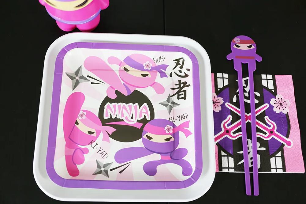 Pink Ninja Birthday Party Partyware - Ninja Girl