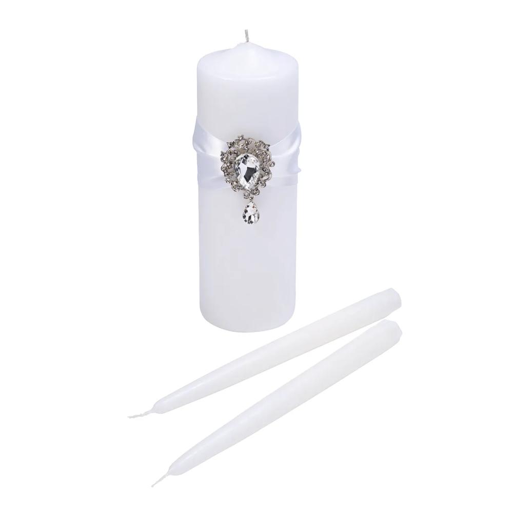 Lillian Rose White Jeweled Unity Candle Set 910