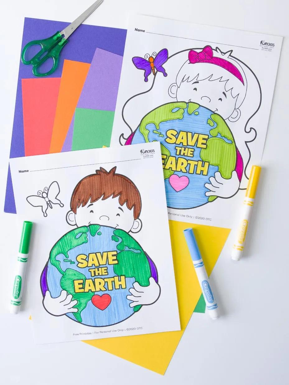 Free Earth Day Coloring Pages step 6