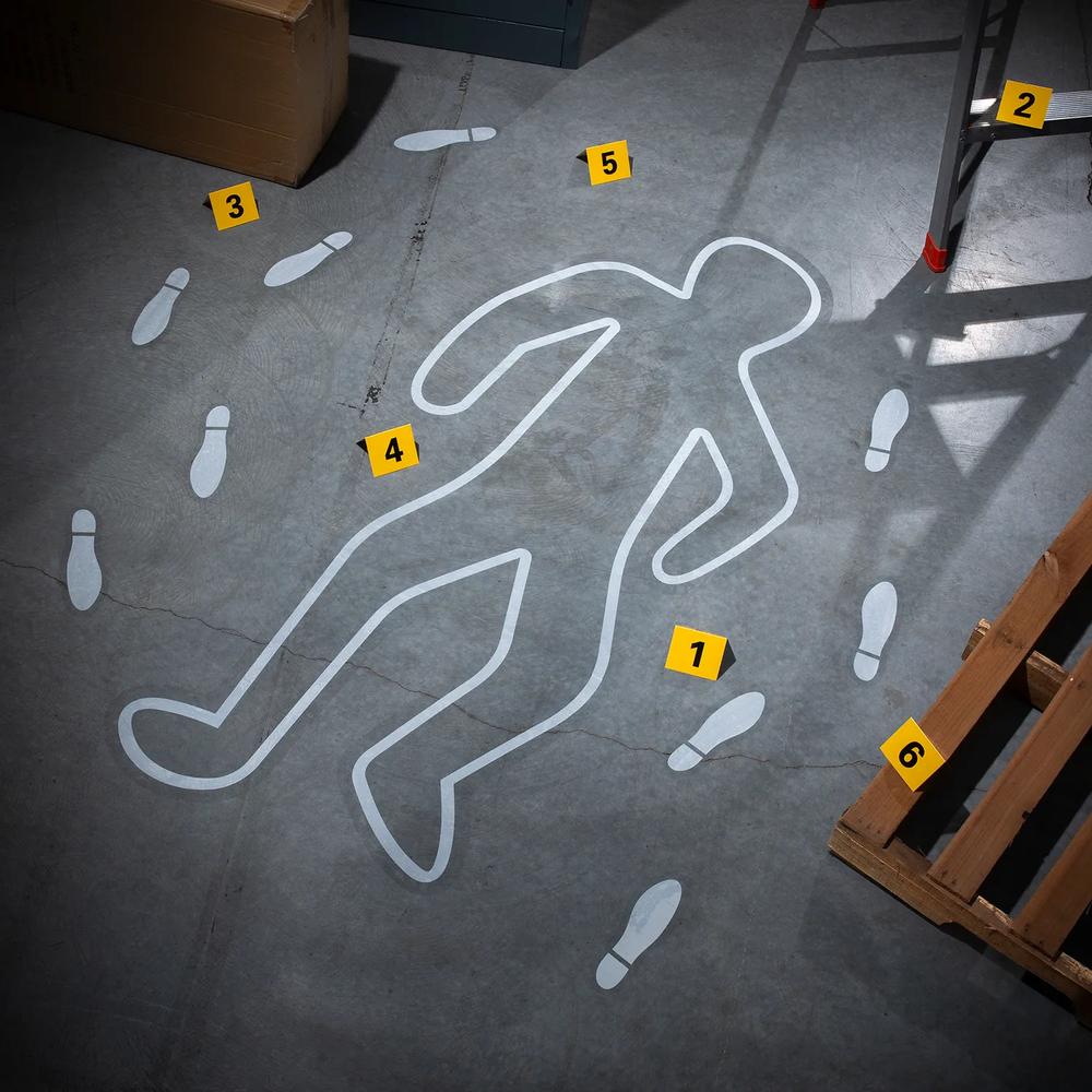 Detective Mystery Party Crime Scene Evidence Decorating Kit  15 Pc Yellow