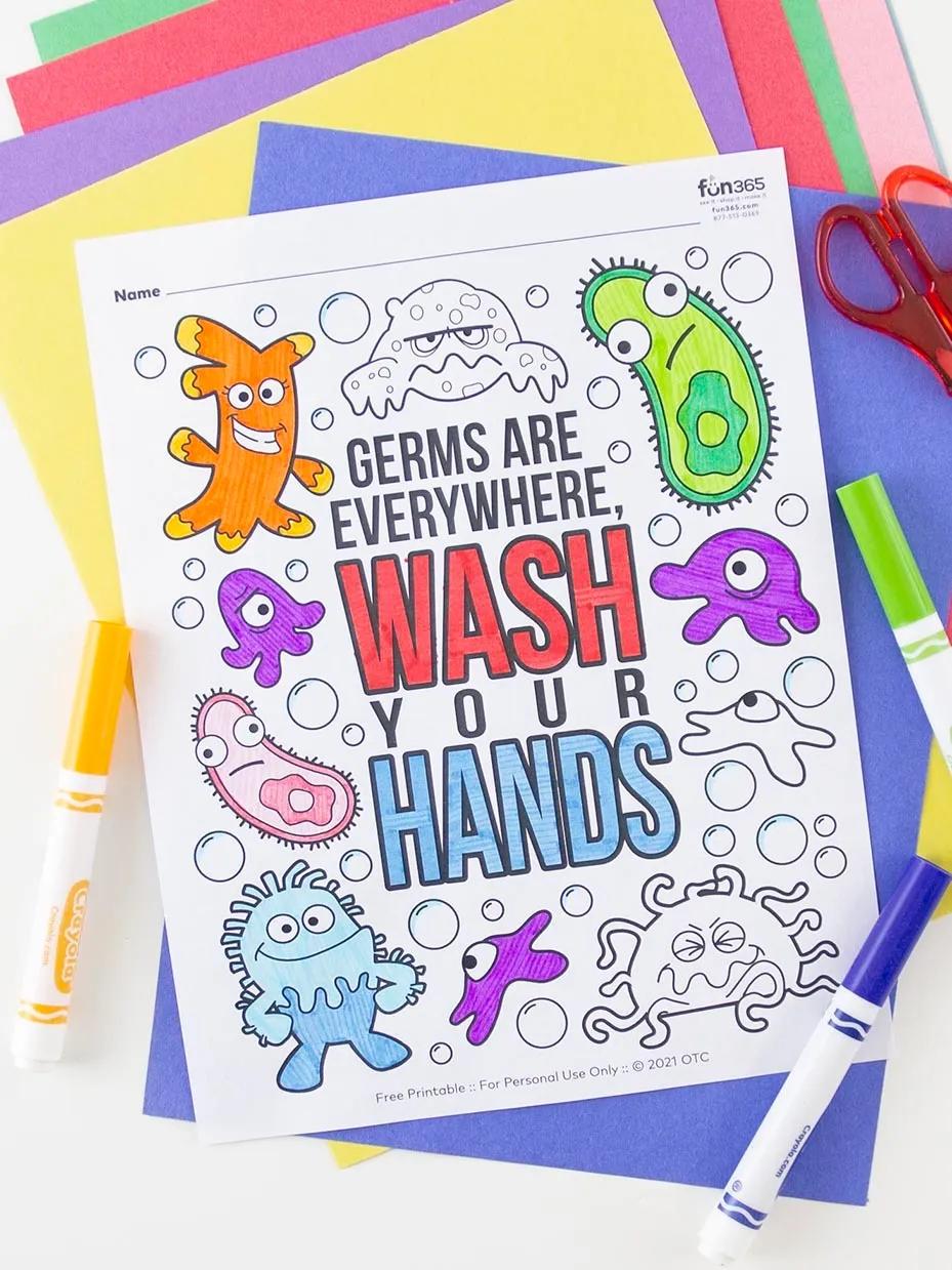 Health & Hygiene Free Coloring Pages step 5
