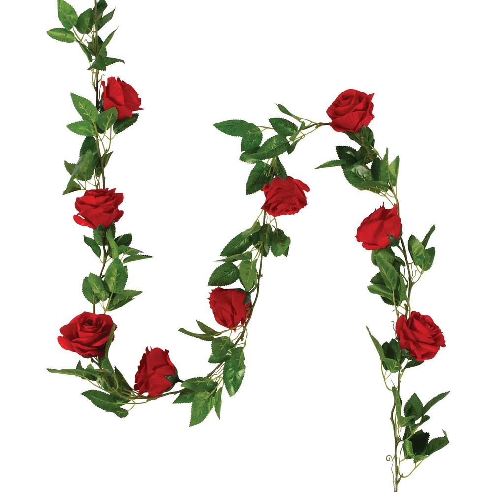 6 ft Red Rose Garland