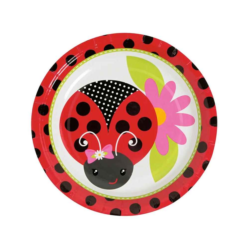 8 Pc 7 Little Ladybug Paper Dessert Plates