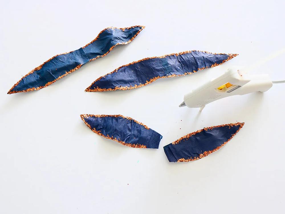 Navy & Copper Poinsettia Wreath Idea step 5 part 1