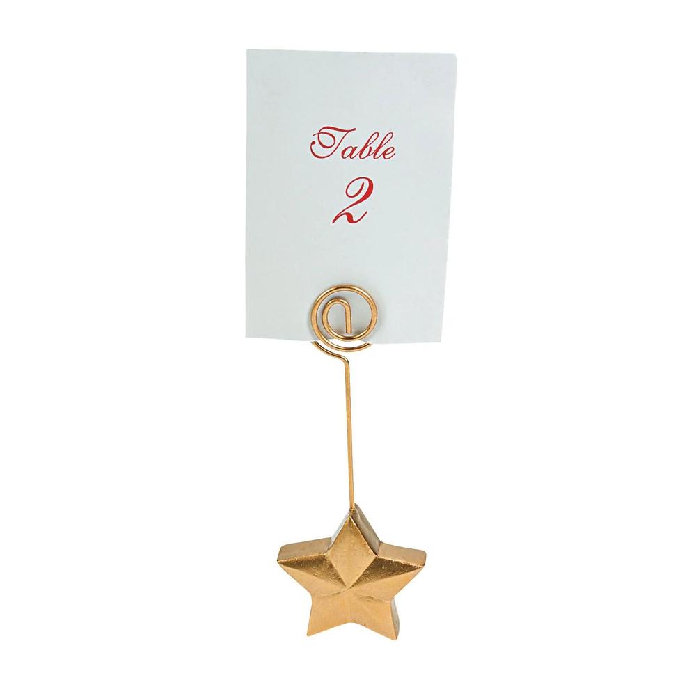 12 Pc 4 Gold Star Place Card Holders