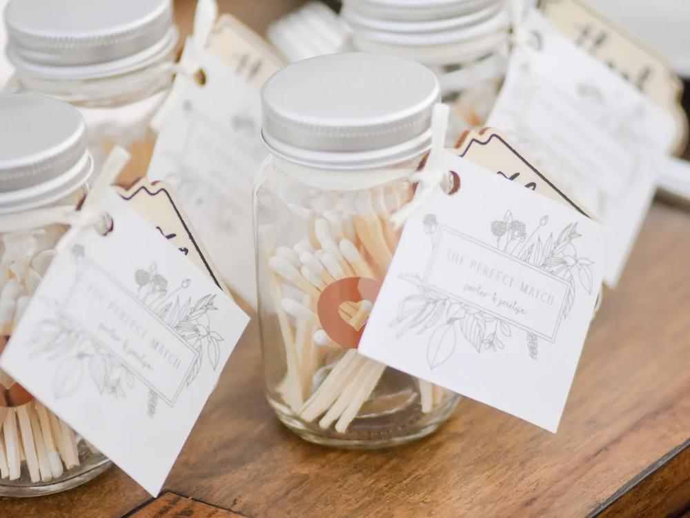 DIY Perfect Match Wedding Favor Jars step 5