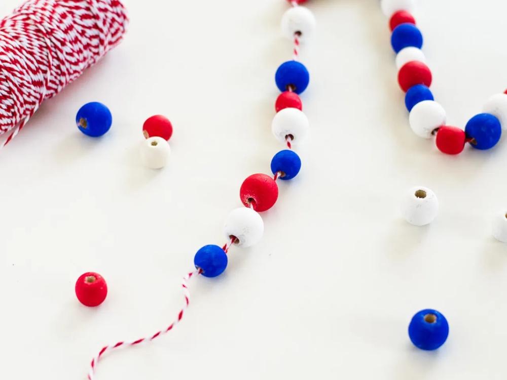 DIY Patriotic Bandana & Bead Garland step 5