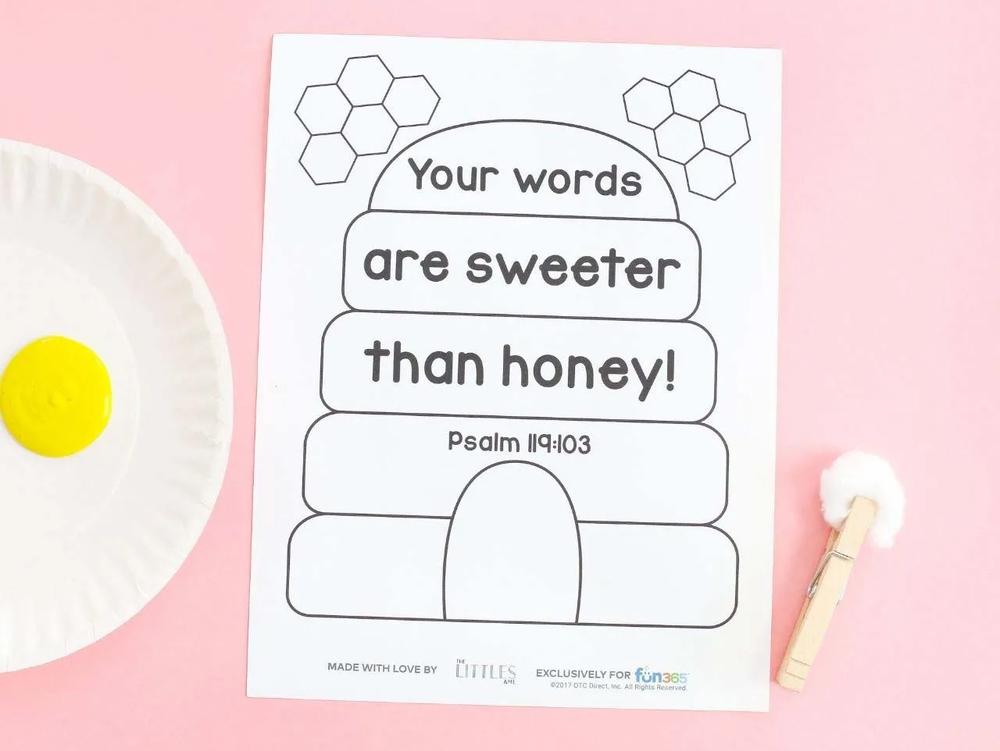 Sweeter than Honey Bible Craft step 2