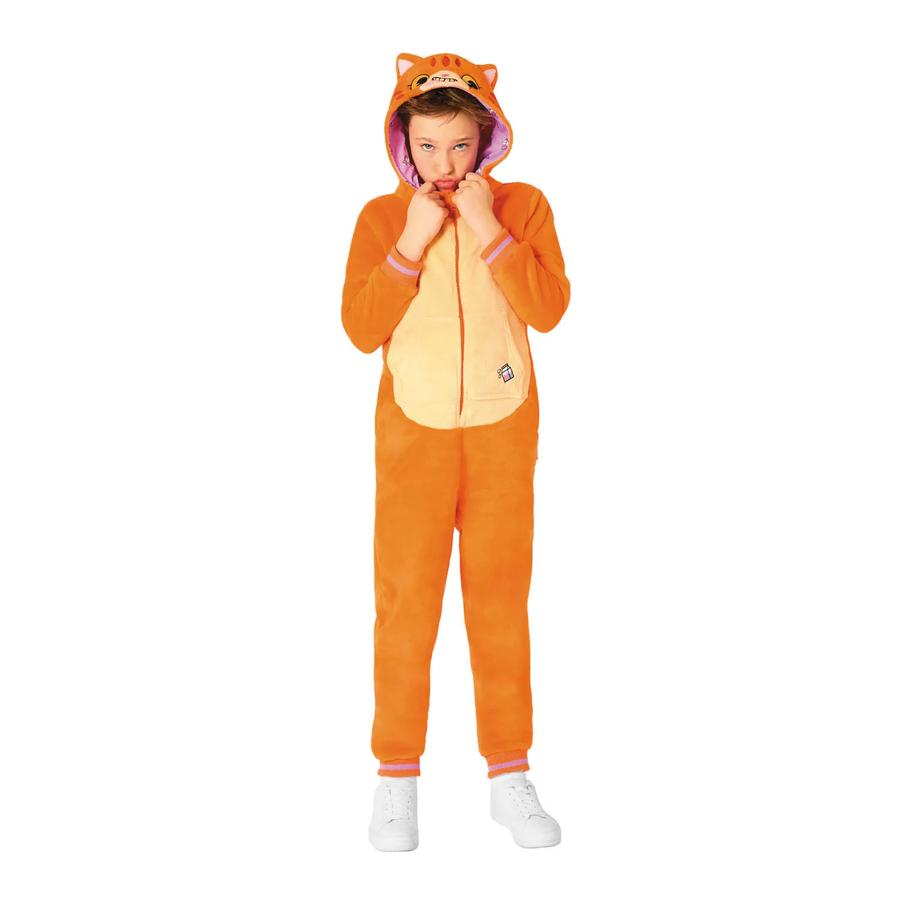 Kids Red Cat Hooded Onesie Costume | Oriental Trading