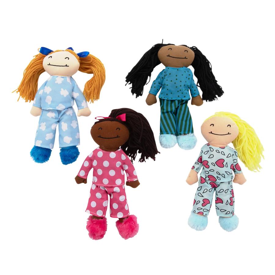 Slumber Party Stuffed Yarn Hair Dolls - 4 Pc. | Oriental Trading