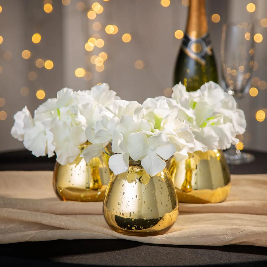 Round Gold Mercury Bud Vases