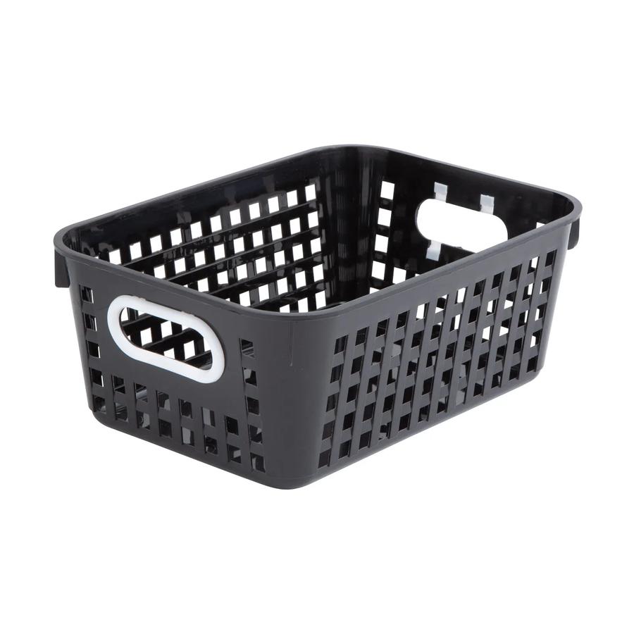 Black Classroom Storage Tall Baskets with Handles - 6 Pc